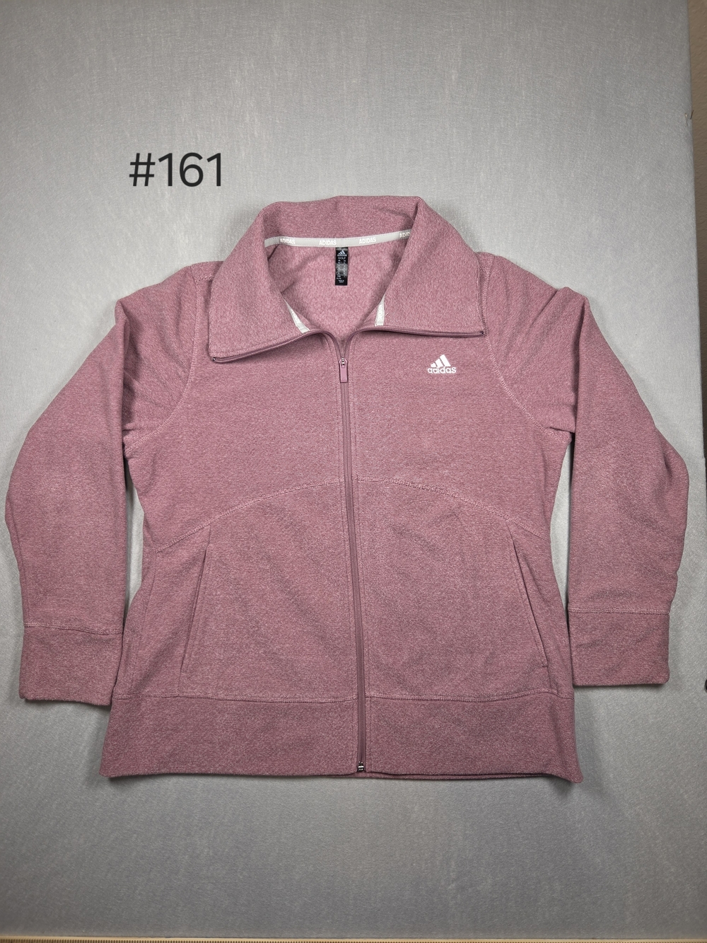 Adidas Golf Women's Full-Zip Textured Jacket – Mauve / Berry Pink – Size XL